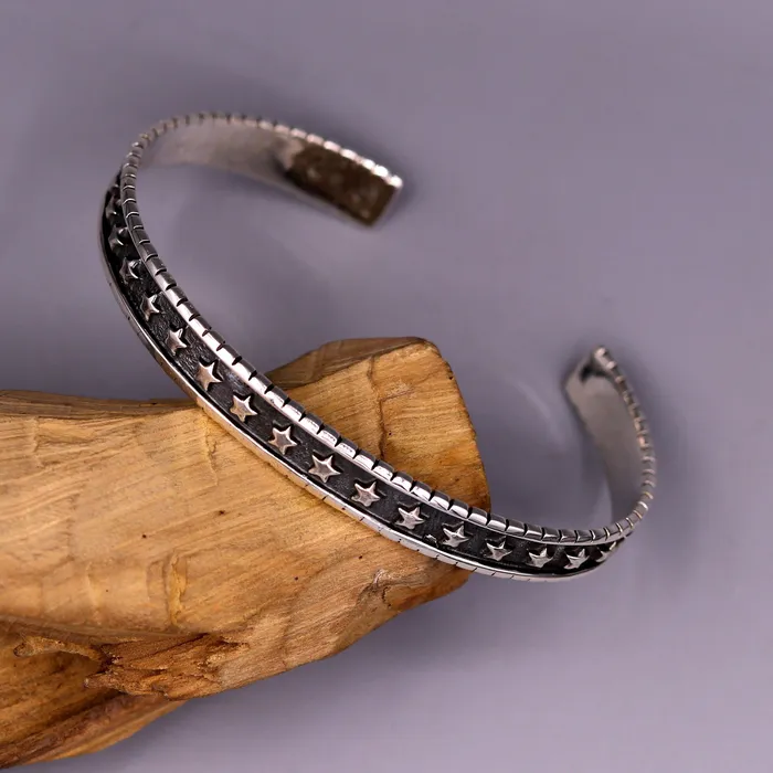 Amazing Vintage antique design 925 sterling silver cuff bangle bracelet adjustable kada unisex personalized gifting jewelry nsk145 TRIBAL ORNAMENTS Bracelets