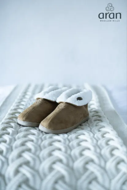 Aran Woollen Mills Earrings Kids Faux Suede Boot Slippers