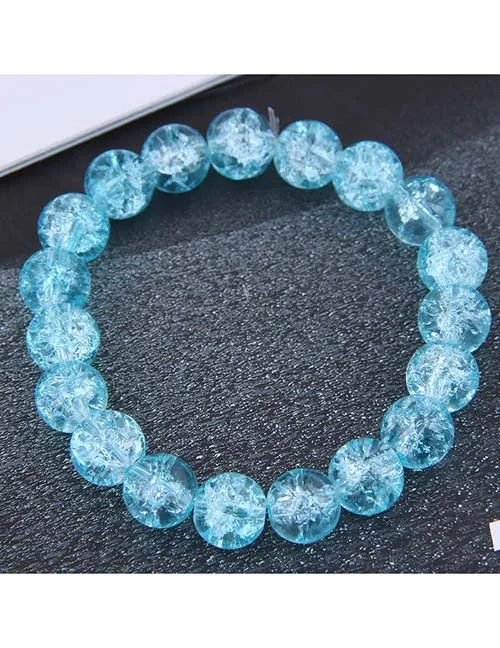 B15 Light Blue Crackle Glass Bracelet 02 Bracelets