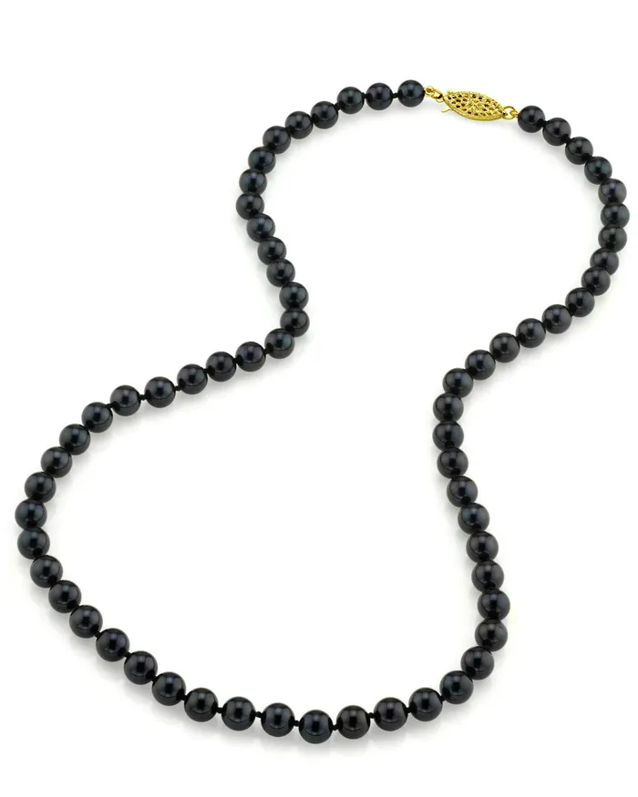 Black Japanese Akoya Pearl Necklace 6065mm AA Quality spt Necklaces
