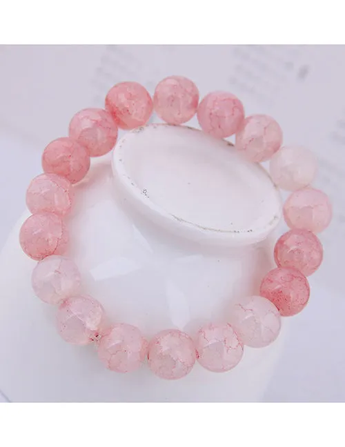 Bracelets 02 B538 Pink Marble Pattern Glass Bracelet