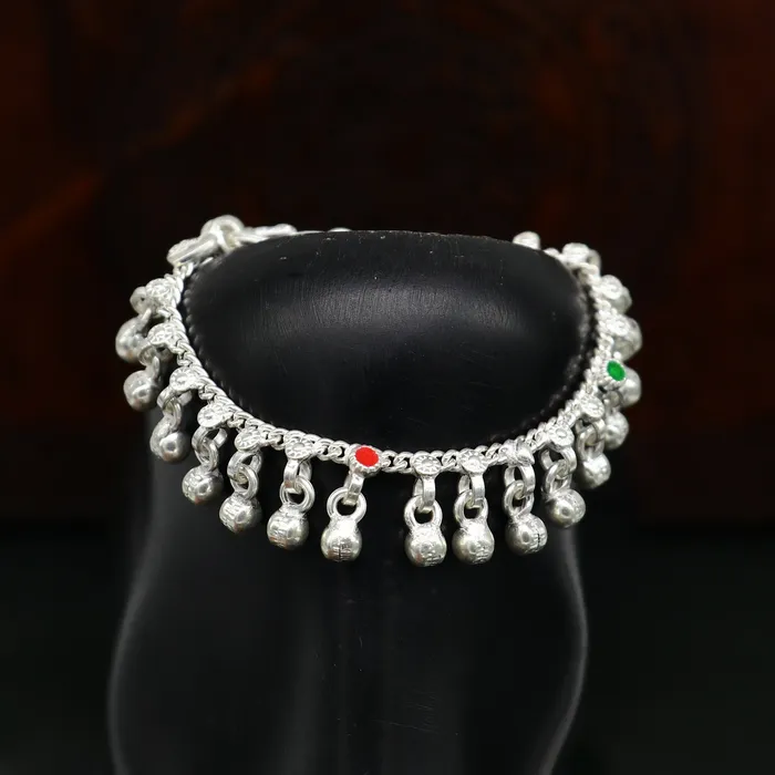 Bracelets 55 handmade solid sterling silver waved jingling bells noisy anklets excellent gifting baby foot bracelet charm kids jewelry ank358 TRIBAL ORNAMENTS Bracelets 55 handmade solid sterling silver waved jingling bells noisy anklets excellent gifting baby foot bracelet charm kids jewelry ank358 TRIBAL ORNAMENTS