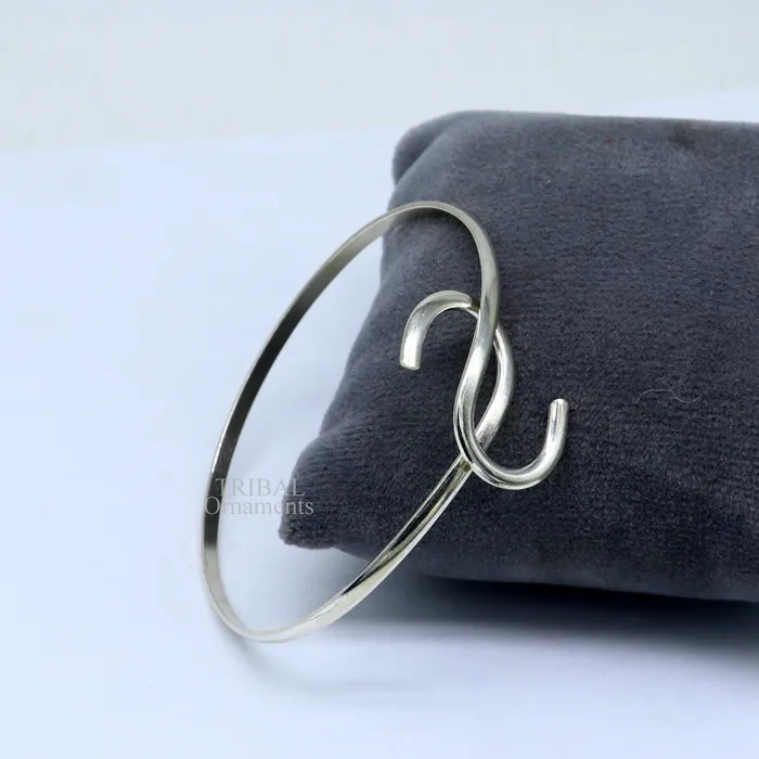 Bracelets 925 sterling silver plain shiny Adjustable bracelet kada excellent personalized gifting stylish fancy bangle mens or girls Hnssk732 TRIBAL ORNAMENTS