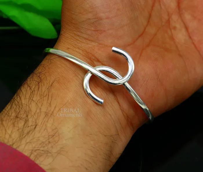Bracelets 925 sterling silver plain shiny Adjustable bracelet kada excellent personalized gifting stylish fancy bangle mens or girls Hnssk732 TRIBAL ORNAMENTS