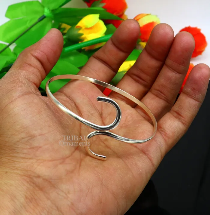 Bracelets 925 sterling silver plain shiny Adjustable bracelet kada excellent personalized gifting stylish fancy bangle mens or girls Hnssk732 TRIBAL ORNAMENTS