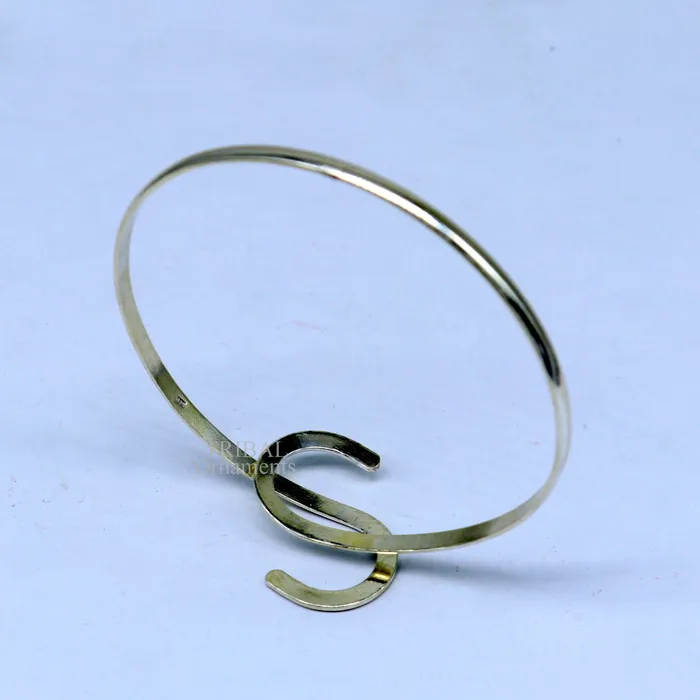 Bracelets 925 sterling silver plain shiny Adjustable bracelet kada excellent personalized gifting stylish fancy bangle mens or girls Hnssk732 TRIBAL ORNAMENTS