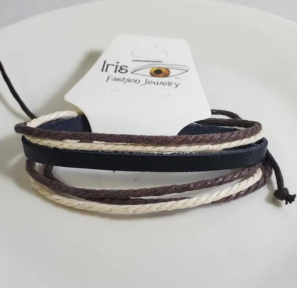 Bracelets AZ1036 Black Brown Beige Cord Bracelet polly