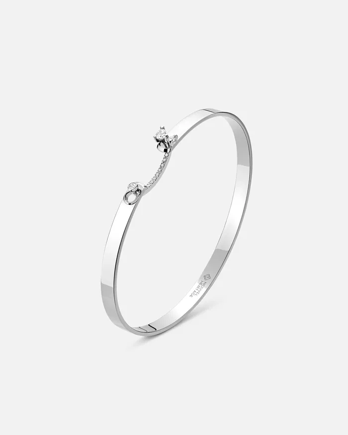 Bracelets Cocktail Time Mood Bangle in White Gold Mood