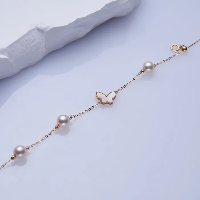 Bracelets Pearly Lustre 18K Solid Gold Akoya Pearl Bracelet KB00038