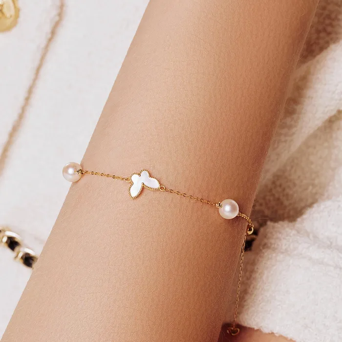 Bracelets Pearly Lustre 18K Solid Gold Akoya Pearl Bracelet KB00038