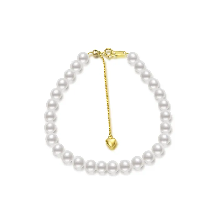Bracelets Pearly Lustre Elegant 18K Solid Gold Akoya Pearl Bracelet KB00006