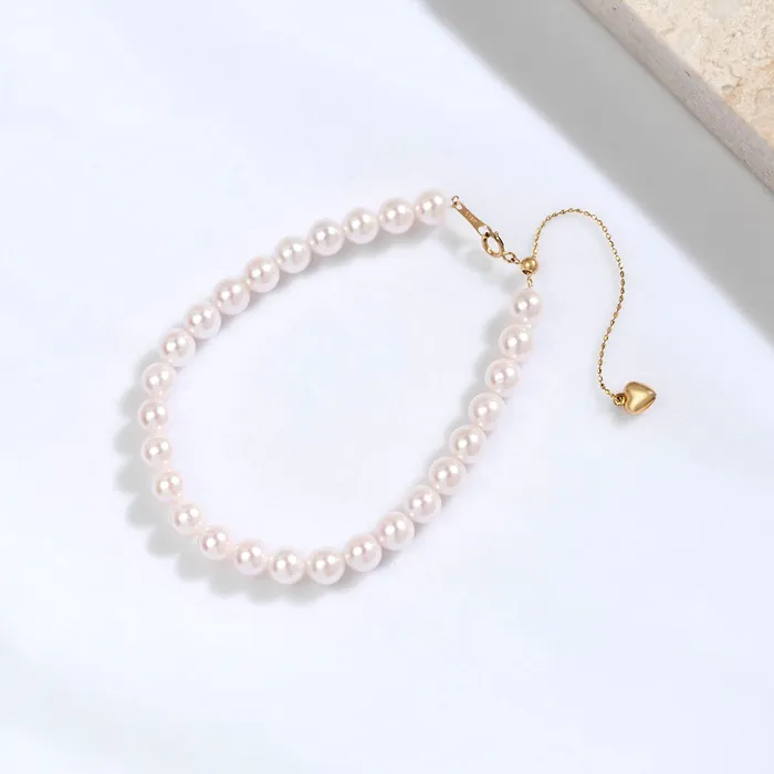 Bracelets Pearly Lustre Elegant 18K Solid Gold Akoya Pearl Bracelet KB00006