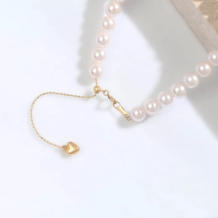 Bracelets Pearly Lustre Elegant 18K Solid Gold Akoya Pearl Bracelet KB00006