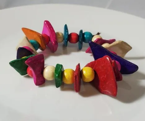 Bracelets Polly B1015 Multi Color Wooden Bead Bracelet