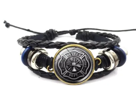 Bracelets polly B821 Black Fire Rescue Leather Bracelet