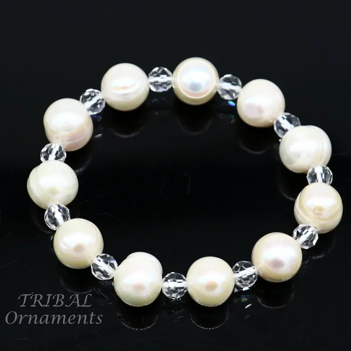 Bracelets TRIBAL ORNAMENTS 141carat 11mm fresh water pearl adjustable bracelet for both mens and womens Amazing natural real gray color pearl or moti bracelet pbr03