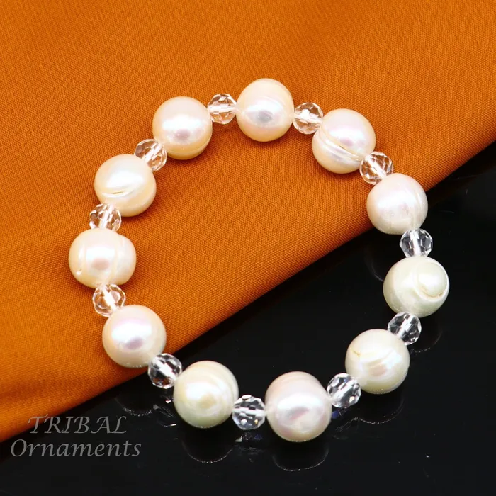 Bracelets TRIBAL ORNAMENTS 141carat 11mm fresh water pearl adjustable bracelet for both mens and womens Amazing natural real gray color pearl or moti bracelet pbr03