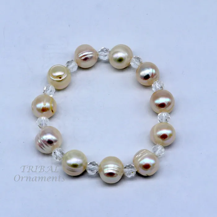 Bracelets TRIBAL ORNAMENTS 141carat 11mm fresh water pearl adjustable bracelet for both mens and womens Amazing natural real gray color pearl or moti bracelet pbr03