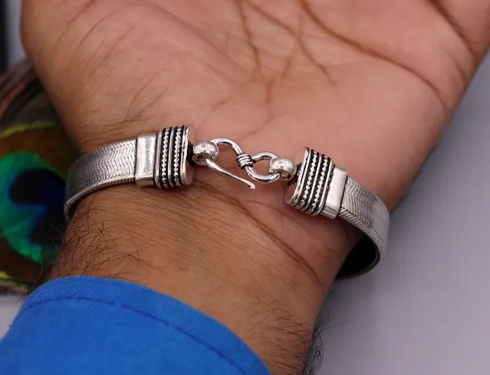 Bracelets TRIBAL ORNAMENTS 8 Handmade solid 925 sterling silver vintage wheat chain foxtail chain bracelet unisex elegant jewelry for wrist belt gifting sbr66