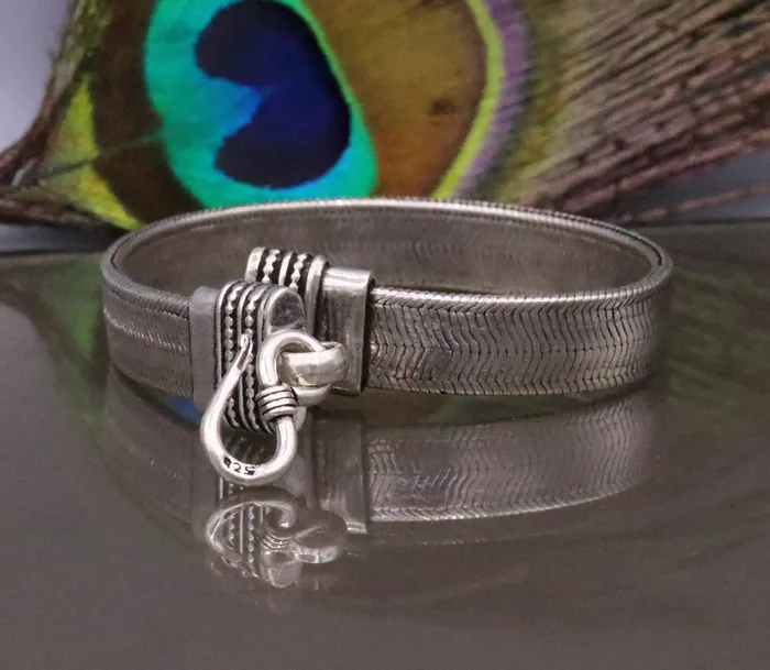 Bracelets TRIBAL ORNAMENTS 8 Handmade solid 925 sterling silver vintage wheat chain foxtail chain bracelet unisex elegant jewelry for wrist belt gifting sbr66