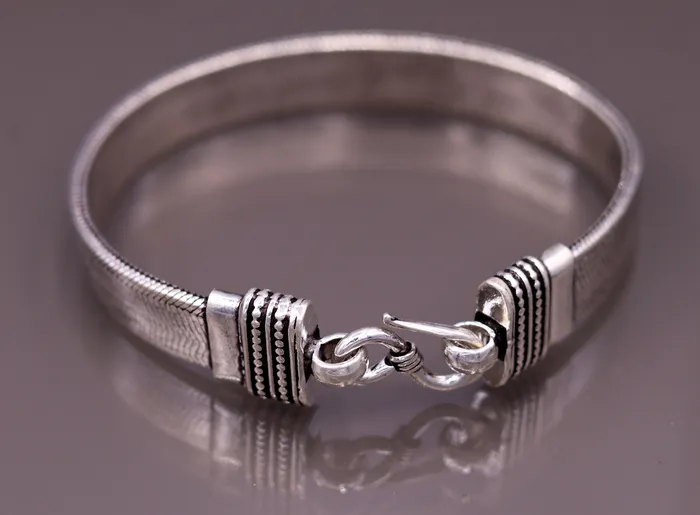 Bracelets TRIBAL ORNAMENTS 8 Handmade solid 925 sterling silver vintage wheat chain foxtail chain bracelet unisex elegant jewelry for wrist belt gifting sbr66