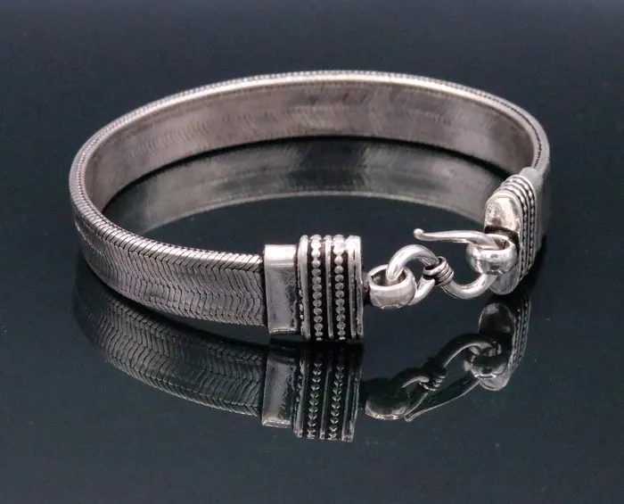 Bracelets TRIBAL ORNAMENTS 8 Handmade solid 925 sterling silver vintage wheat chain foxtail chain bracelet unisex elegant jewelry for wrist belt gifting sbr66