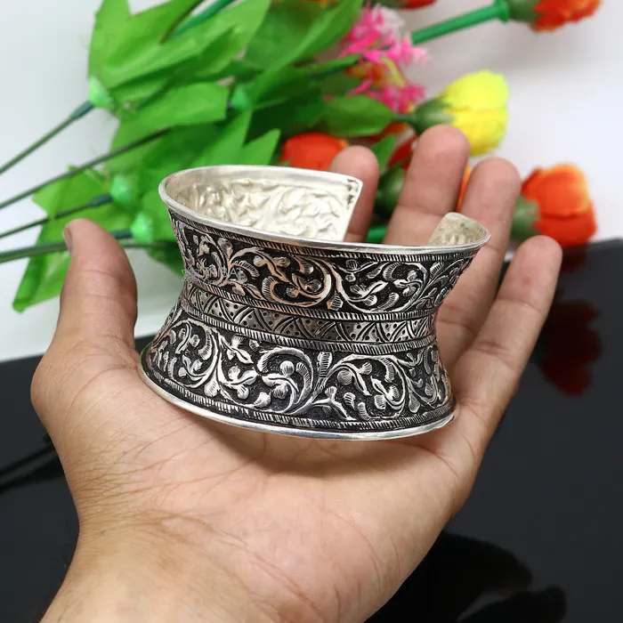 Bracelets TRIBAL ORNAMENTS 925 sterling silver adjustable tribal cuff bracelet excellent wedding cuff bangle bracelet Tribal ethnic boho Navratri jewelry cuff190 Bracelets TRIBAL ORNAMENTS 925 sterling silver adjustable tribal cuff bracelet excellent wedding cuff bangle bracelet Tribal ethnic boho Navratri jewelry cuff190