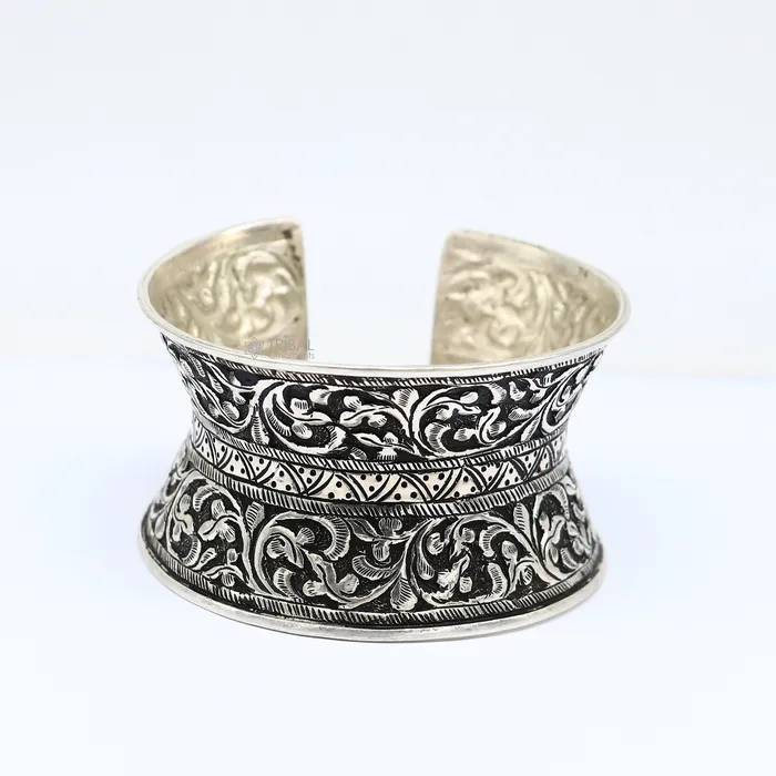 Bracelets TRIBAL ORNAMENTS 925 sterling silver adjustable tribal cuff bracelet excellent wedding cuff bangle bracelet Tribal ethnic boho Navratri jewelry cuff190