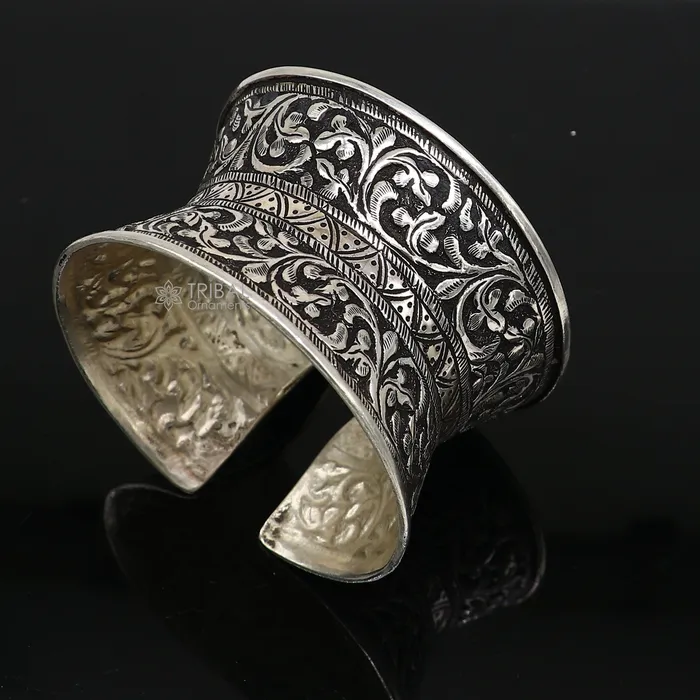 Bracelets TRIBAL ORNAMENTS 925 sterling silver adjustable tribal cuff bracelet excellent wedding cuff bangle bracelet Tribal ethnic boho Navratri jewelry cuff190