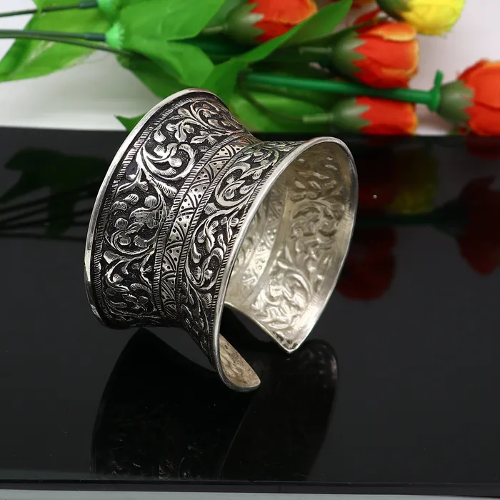 Bracelets TRIBAL ORNAMENTS 925 sterling silver adjustable tribal cuff bracelet excellent wedding cuff bangle bracelet Tribal ethnic boho Navratri jewelry cuff190