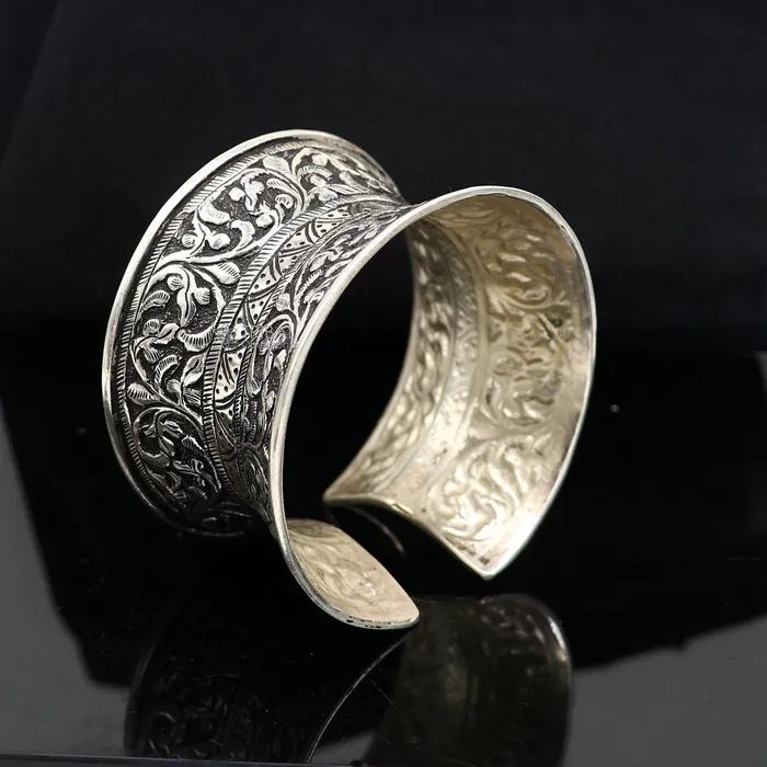 Bracelets TRIBAL ORNAMENTS 925 sterling silver adjustable tribal cuff bracelet excellent wedding cuff bangle bracelet Tribal ethnic boho Navratri jewelry cuff190