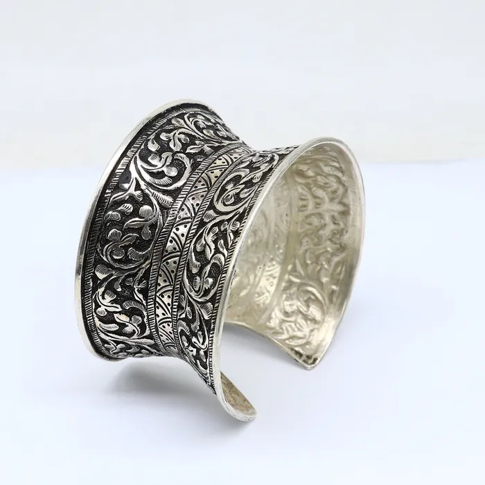 Bracelets TRIBAL ORNAMENTS 925 sterling silver adjustable tribal cuff bracelet excellent wedding cuff bangle bracelet Tribal ethnic boho Navratri jewelry cuff190