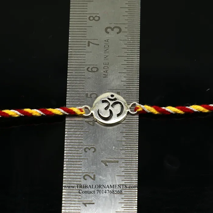 Bracelets TRIBAL ORNAMENTS 925 sterling silver handmade AUM design Rakhi Bracelet amazing stylish gift for Rakshabandhan rk85
