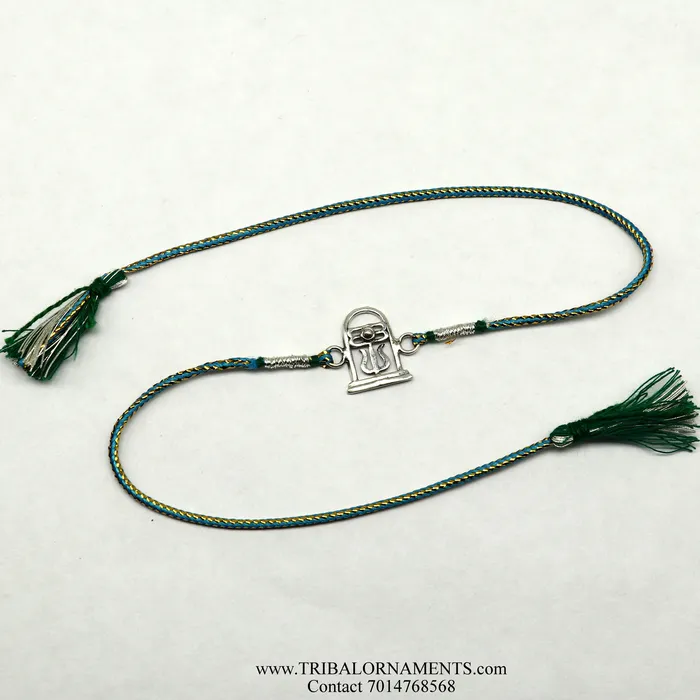 Bracelets TRIBAL ORNAMENTS 925 sterling silver handmade beautiful shivlingtrishul design Rakhi Bracelet amazing stylish gift for Rakshabandhan rk101
