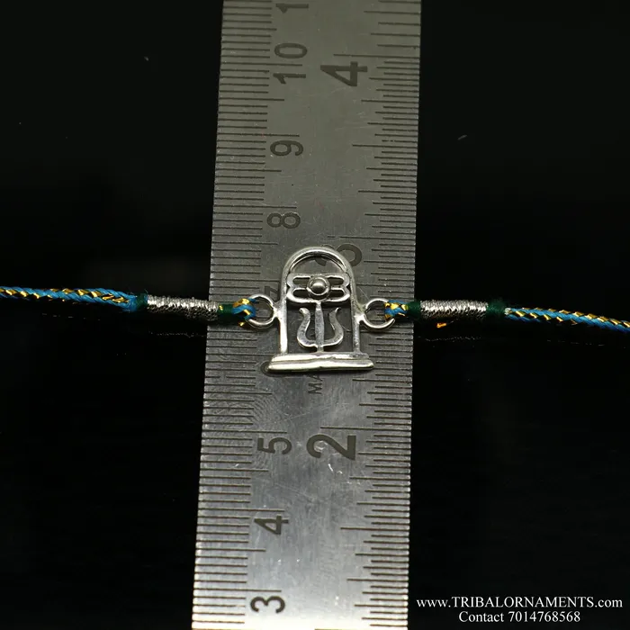 Bracelets TRIBAL ORNAMENTS 925 sterling silver handmade beautiful shivlingtrishul design Rakhi Bracelet amazing stylish gift for Rakshabandhan rk101