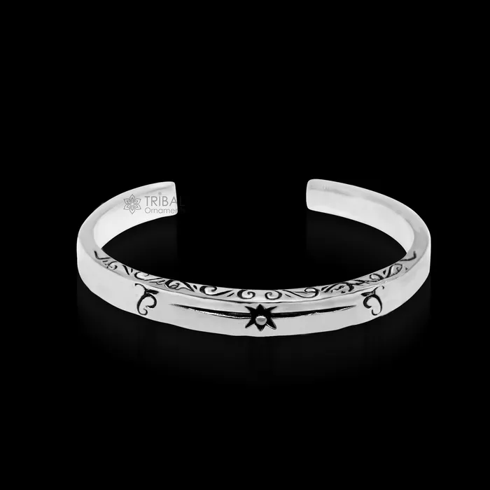 Bracelets TRIBAL ORNAMENTS 925 sterling silver handmade exclusive vintage design cuff bracelet bangle kada best unisex stylish fancy gifting jewelry cuff119