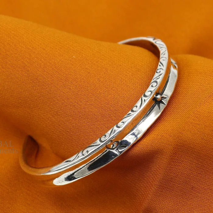 Bracelets TRIBAL ORNAMENTS 925 sterling silver handmade exclusive vintage design cuff bracelet bangle kada best unisex stylish fancy gifting jewelry cuff119