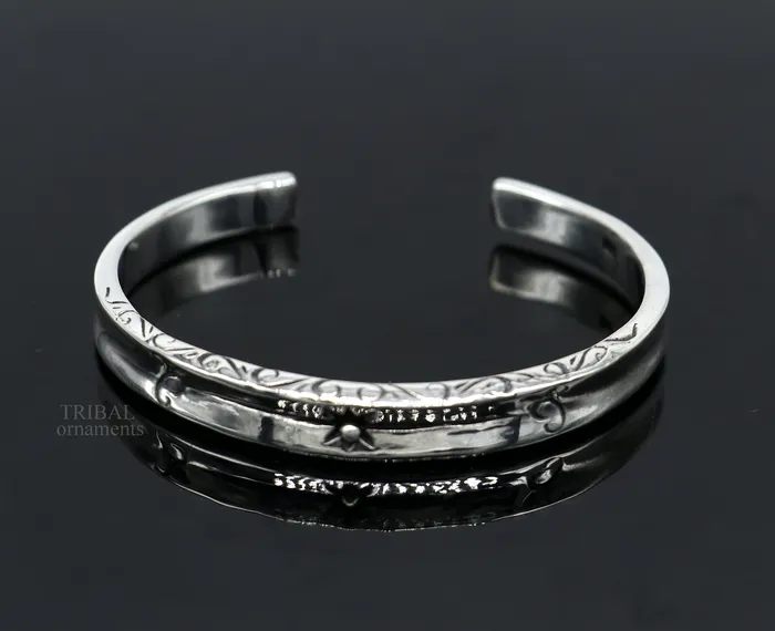 Bracelets TRIBAL ORNAMENTS 925 sterling silver handmade exclusive vintage design cuff bracelet bangle kada best unisex stylish fancy gifting jewelry cuff119