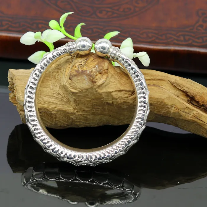 Bracelets TRIBAL ORNAMENTS 925 sterling silver handmade gorgeous customized work bangle bracelet kada vintage antique design stylish bangle unisex jewelry nsk330