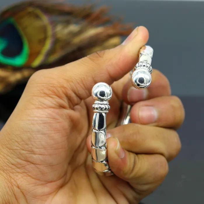 Bracelets TRIBAL ORNAMENTS 925 sterling silver handmade gorgeous customized work bangle bracelet kada vintage antique design stylish bangle unisex jewelry nsk330