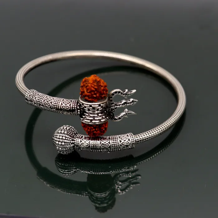 Bracelets TRIBALORNAMENT Lord Shiva trident vintage design 925 sterling silver customized lord shiva trident trishul bangle bracelet kada Rudraksha jewelry nsk355 Bracelets TRIBALORNAMENT Lord Shiva trident vintage design 925 sterling silver customized lord shiva trident trishul bangle bracelet kada Rudraksha jewelry nsk355