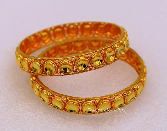 Bracelets Vintage antique design handmade fabulous 22karat yellow gold bangle bracelet Indian tribal antique kangan set ba36 TRIBAL ORNAMENTS Bracelets Vintage antique design handmade fabulous 22karat yellow gold bangle bracelet Indian tribal antique kangan set ba36 TRIBAL ORNAMENTS