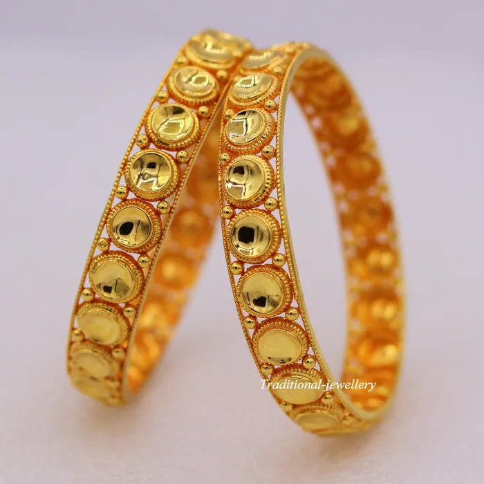 Bracelets Vintage antique design handmade fabulous 22karat yellow gold bangle bracelet Indian tribal antique kangan set ba36 TRIBAL ORNAMENTS Bracelets Vintage antique design handmade fabulous 22karat yellow gold bangle bracelet Indian tribal antique kangan set ba36 TRIBAL ORNAMENTS