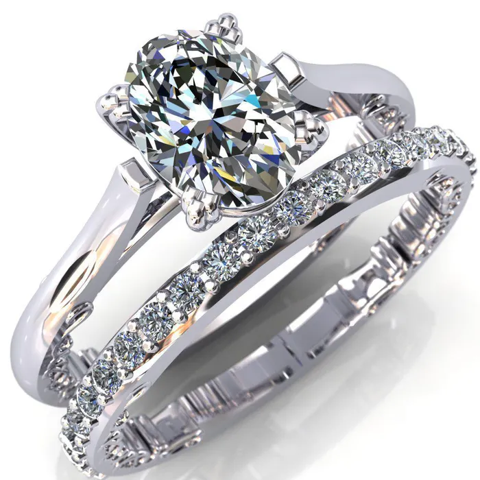 Charlemagne Oval Center Stone Triple Four Prong Set Ornate Filigree Band Engagement Ring Fire Brilliance Rings