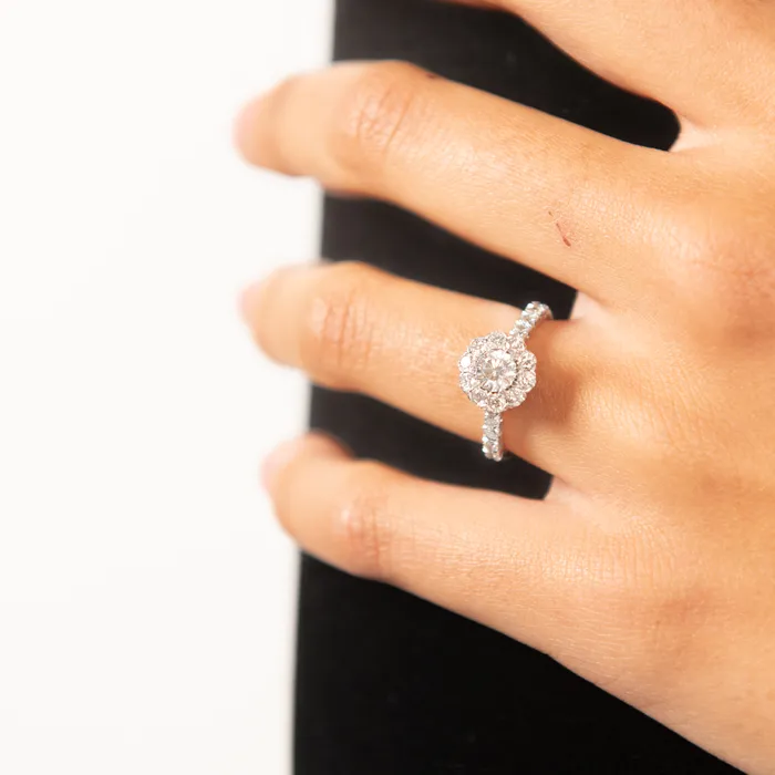 Christopher Designs Rings PreOwned Christopher Designs Diamond Halo Engagement Ring