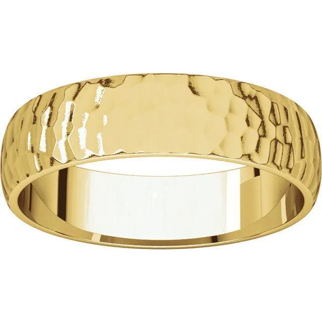 Classic Wedding Band Hammer Finish Fire Brilliance Rings