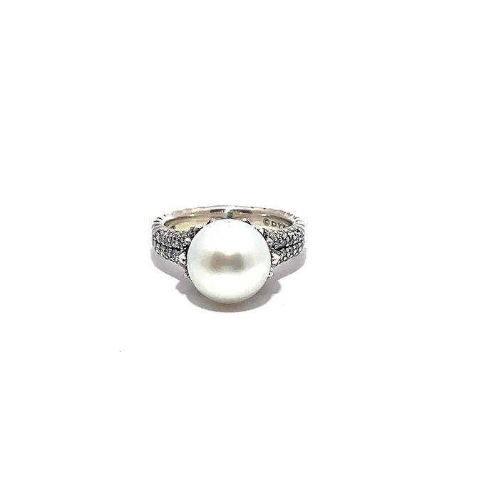 David Yurman PreOwned David Yurman Pearl and Diamond Starburst Ring Rings
