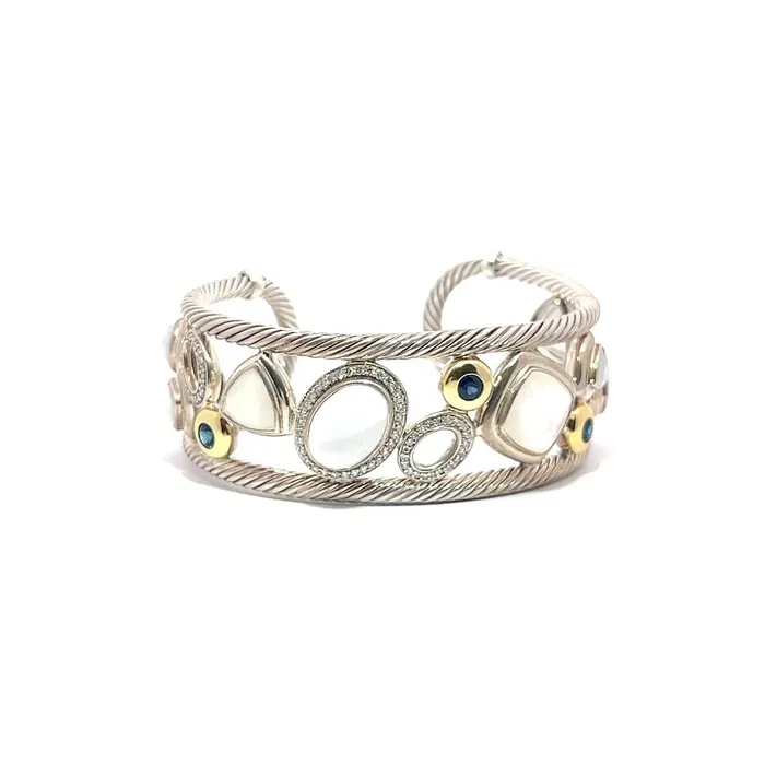 David Yurman Rings PreOwned David Yurman TwoTone Gemstone Cuff