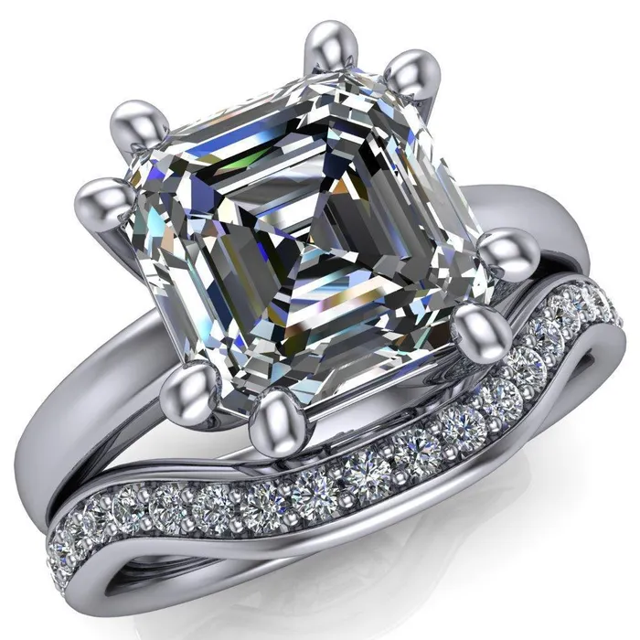 Deborah Asscher Moissanite 8 Prong Ring Fire Brilliance Rings