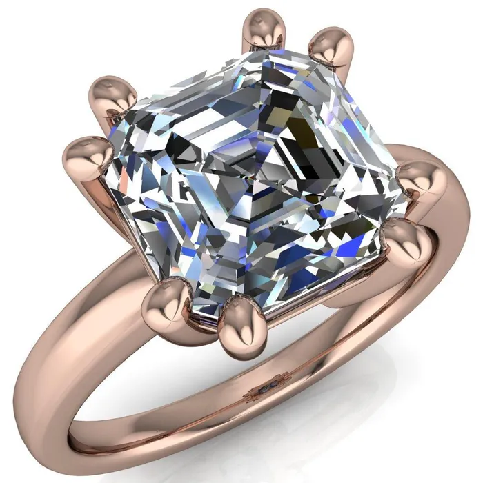 Deborah Asscher Moissanite 8 Prong Ring Fire Brilliance Rings